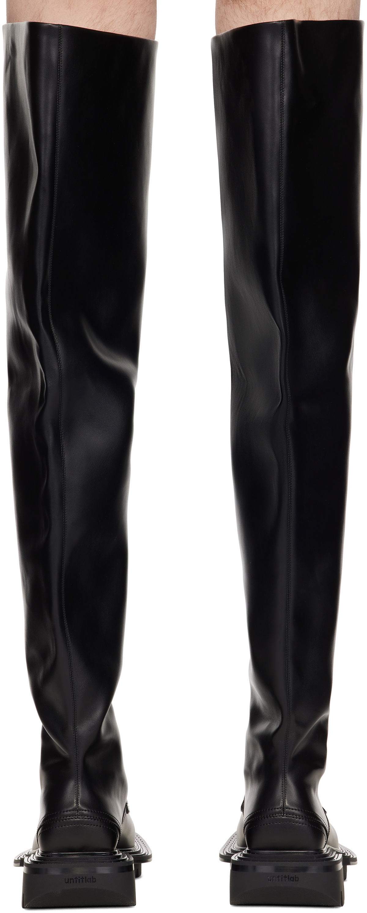 untitlab® Black Reel Derbies Fisherman Tall Boots