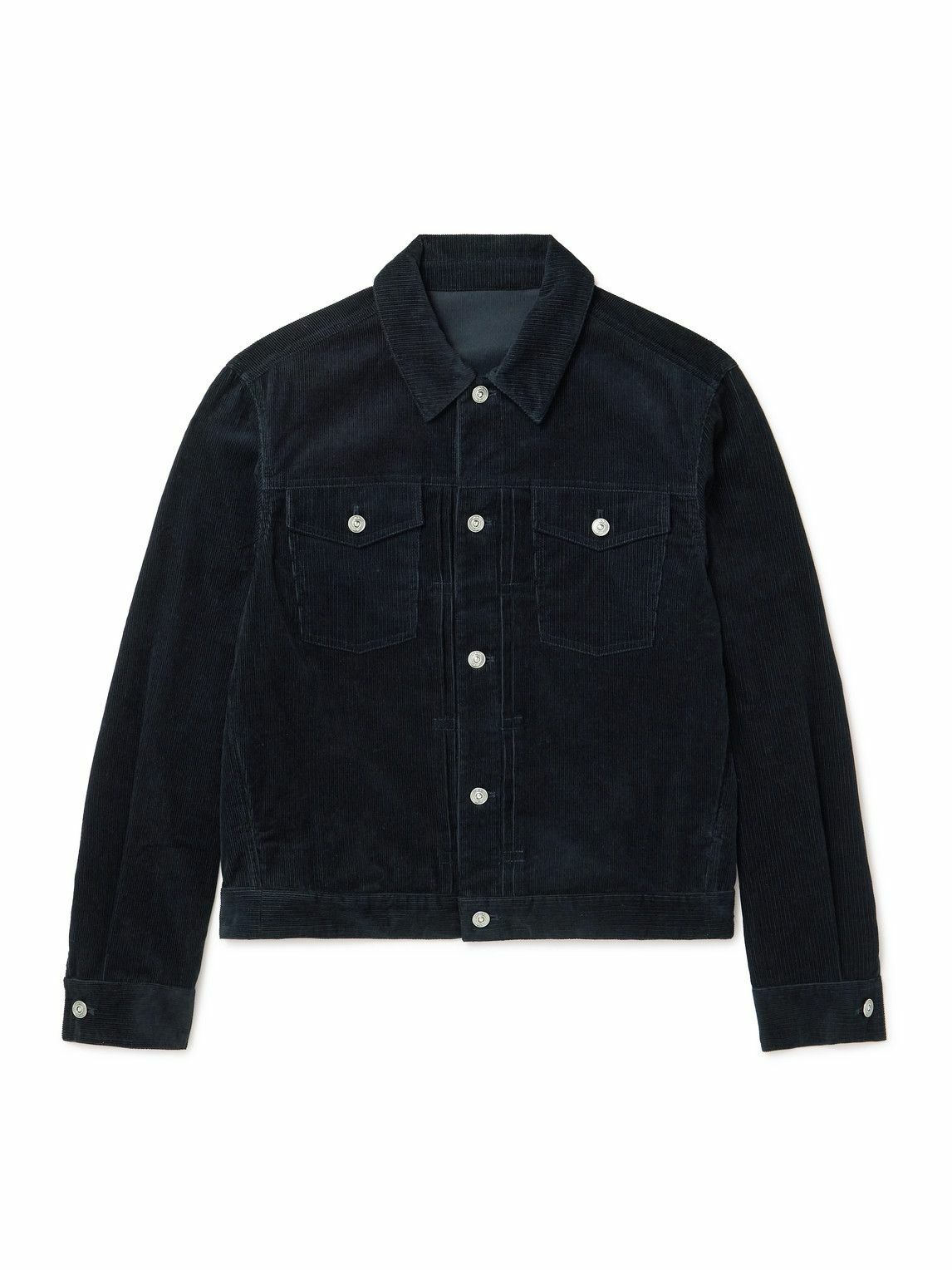 Mr P. - Cotton-Corduroy Trucker Jacket - Blue