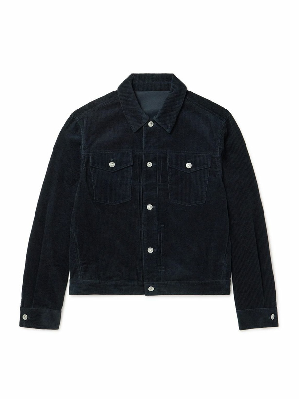 Photo: Mr P. - Cotton-Corduroy Trucker Jacket - Blue
