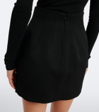 Mugler High-rise wool miniskirt