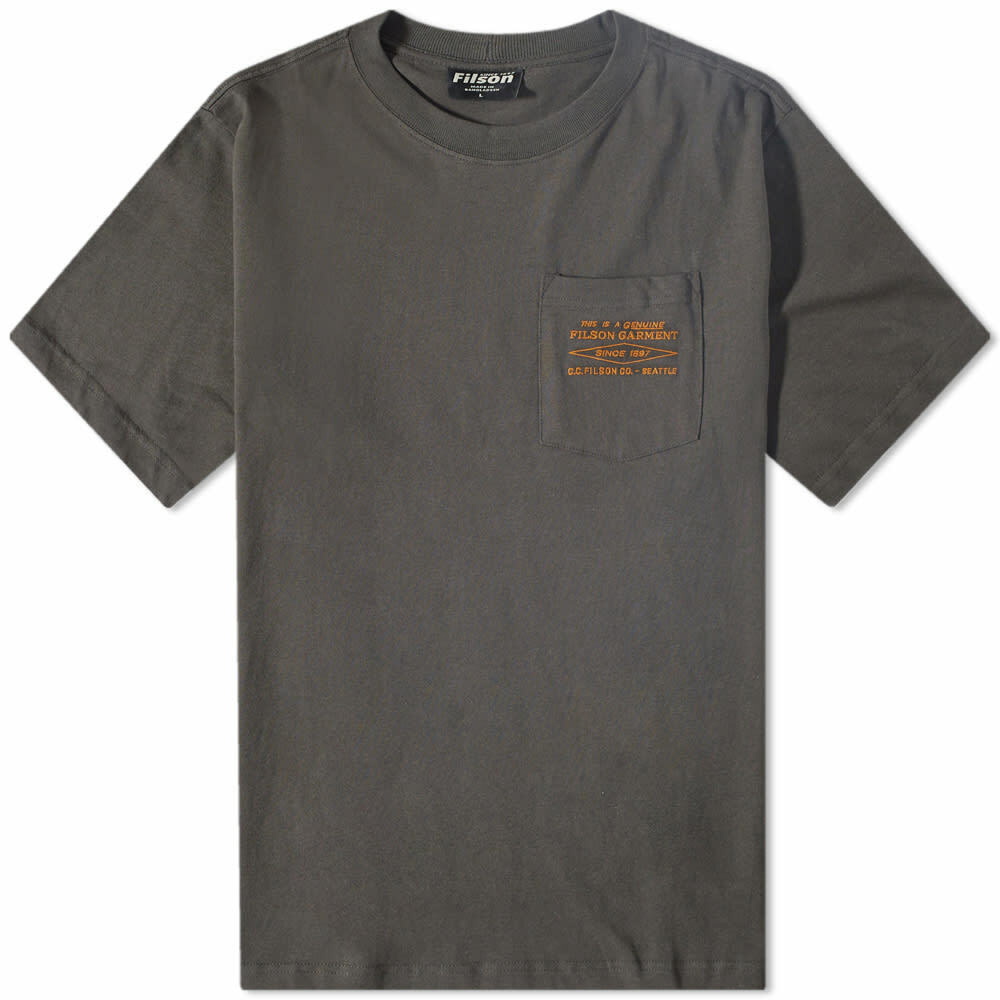 Filson Men's Embroidered Pocket T-Shirt in Black Filson