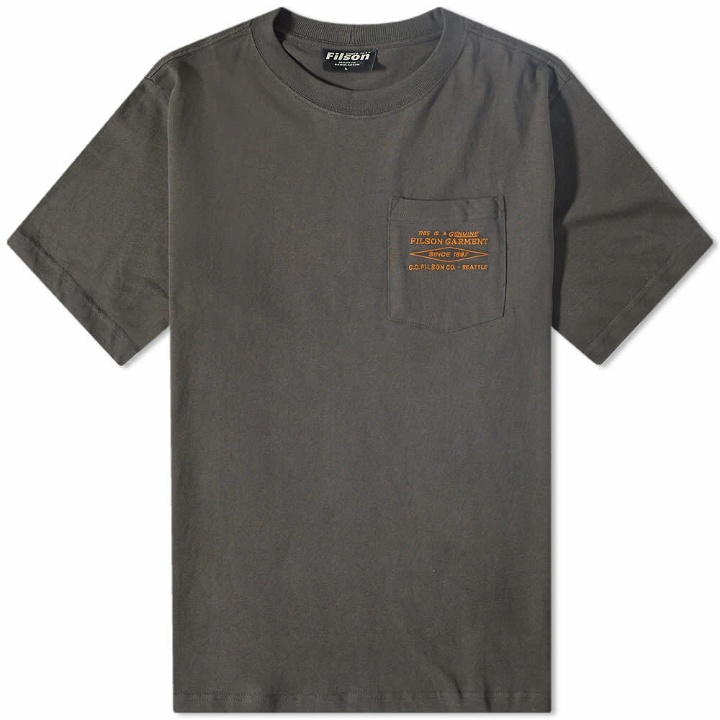Photo: Filson Men's Embroidered Pocket T-Shirt in Black
