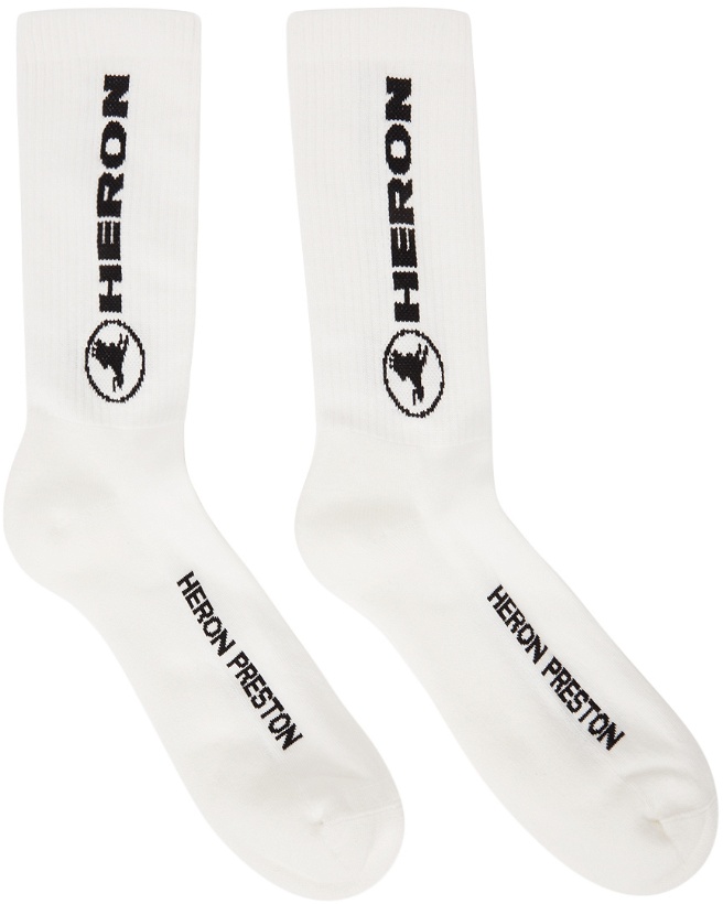 Photo: Heron Preston White & Black 'Heron' Long Socks