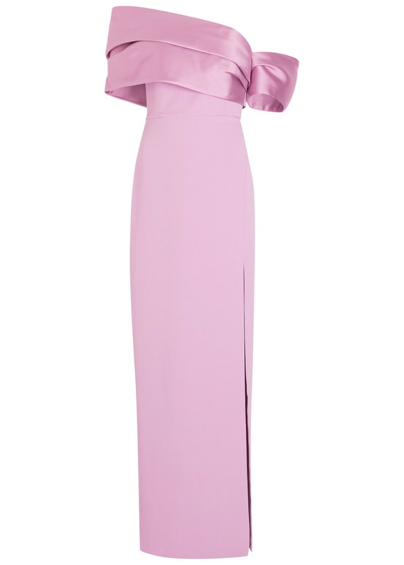 Photo: Solace London Alexis Off-the-shoulder Crepe Maxi Dress Lilac