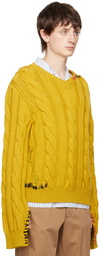 Marni Yellow V-Neck Sweater