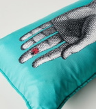Fornasetti Mano printed silk and cotton-blend cushion