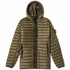 Stone Island Men's Lightweight Hooded Down Jacket in Olive