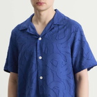 Wax London Men's Curzon Jacquard Vacation Shirt in Blue