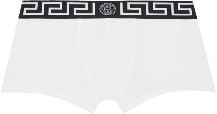 Photo: Versace Underwear White Greca Border Boxer Briefs