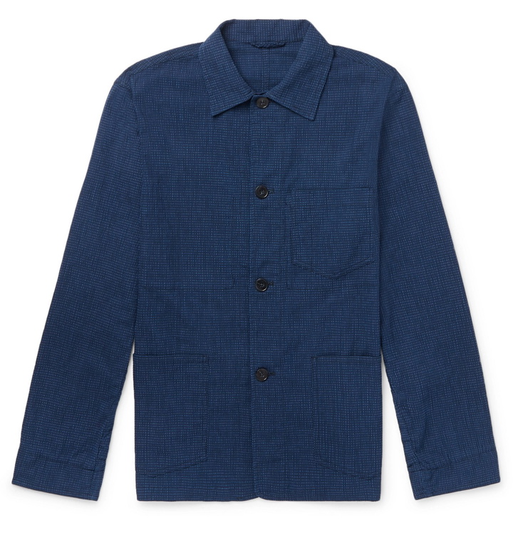 Photo: Officine Generale - Cotton-Blend Seersucker Chore Jacket - Blue