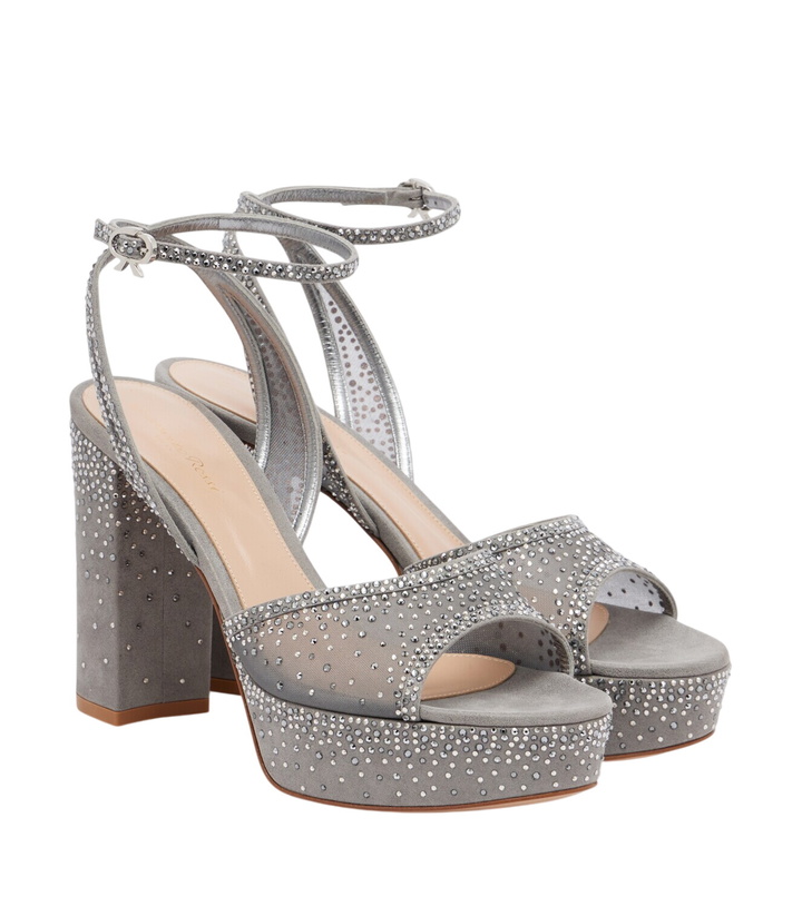 Photo: Gianvito Rossi Rania embellished organza platform sandals