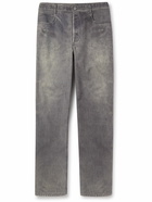 Bottega Veneta - Straight-Leg Printed Nubuck Trousers - Gray