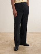Officine Générale - Nash Wide-Leg Belted Pleated Canvas Trousers - Black