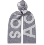 Acne Studios - Toronty Oversized Logo-Intarsia Wool-Blend Scarf - Gray