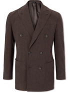 Thom Sweeney - Double-Breasted Linen Suit Jacket - Brown