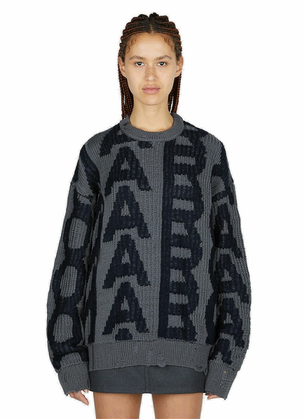 Photo: Marc Jacobs - Monogram Distressed Sweater in Grey