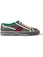 Gucci - Off the Grid Webbing-Trimmed Monogrammed ECONYL Canvas Sneakers - Gray