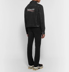 Balenciaga - Logo-Embroidered Distressed Denim Jacket - Men - Black