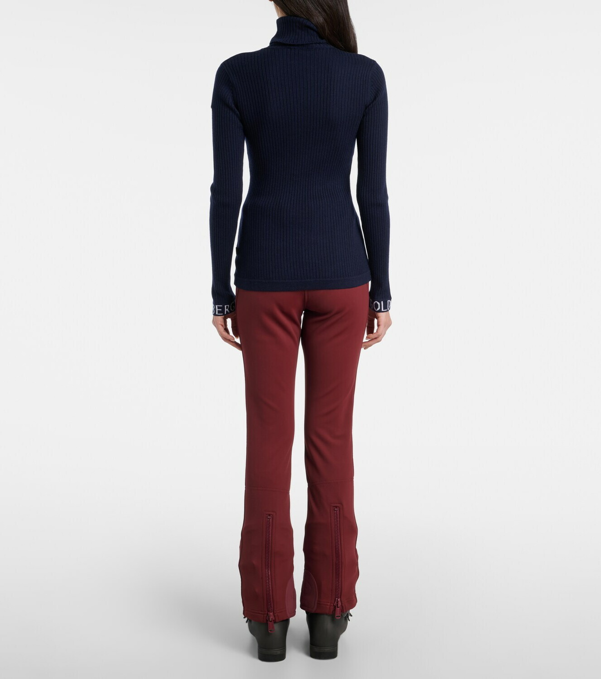 Goldbergh Mira ribbed-knit turtleneck ski top