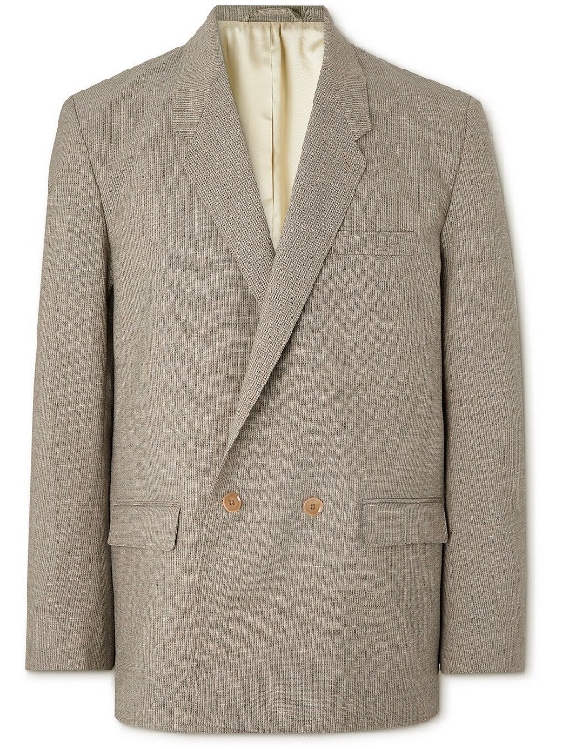 Photo: Lemaire - Unstructured Double-Breasted Tweed Blazer - Gray