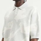 Pawa Speed Sports Men's Ghost Camo Knit Polo in Grey/White