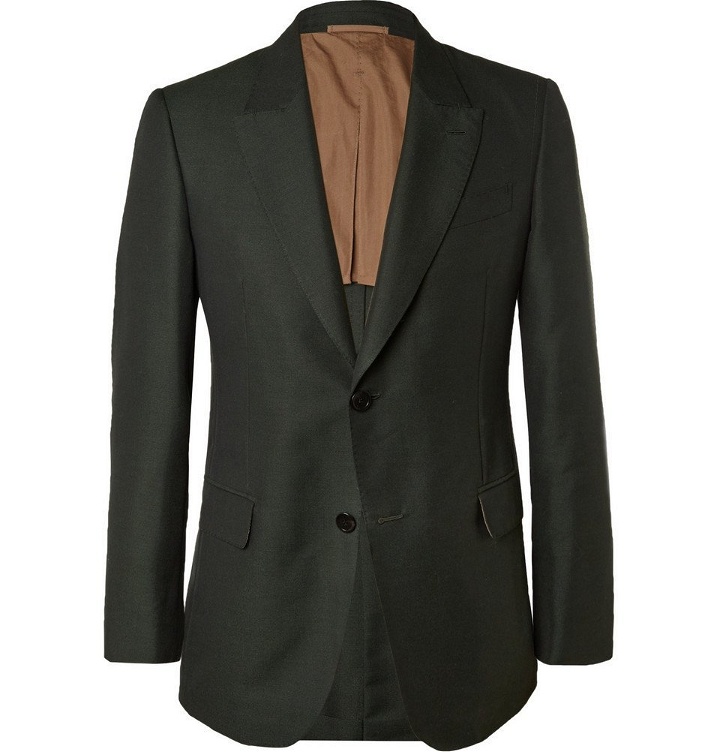 Photo: Berluti - Green Slim-Fit Cotton, Mohair and Wool Blend Suit Jacket - Men - Green