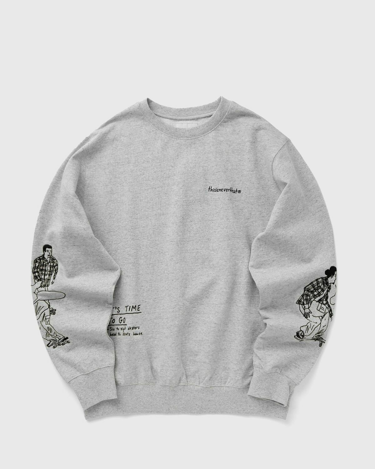 Thisisneverthat SKETCH EMBROIDERY CREWNECK Grey Mens Sweatshirt