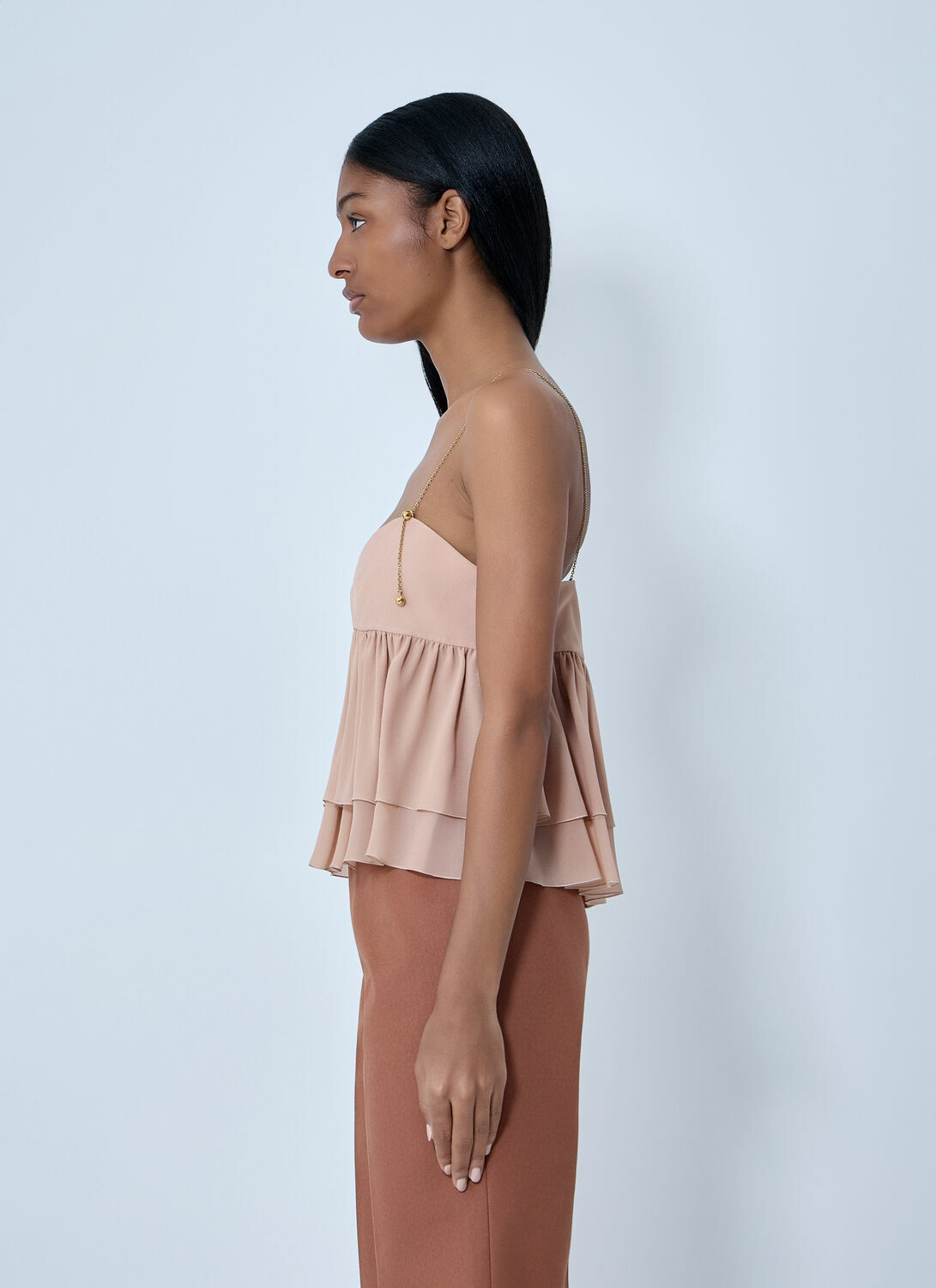 Chloé Sleeveless Ruffle Top