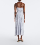 Alessandra Rich Belted polka-dot halterneck silk midi dress