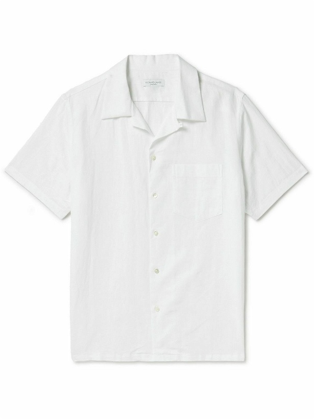 Photo: Richard James - Convertible-Collar Linen and Cotton-Blend Shirt - White