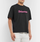 Balenciaga - Logo-Print Cotton-Jersey T-Shirt - Black