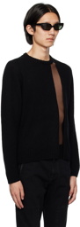 UNDERCOVER Black PVC Trim Sweater