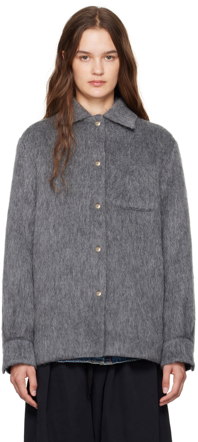Moncler Gray Virgin Wool & Mohair Jacket Moncler