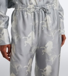 Stella McCartney Printed silk satin wide-leg pants