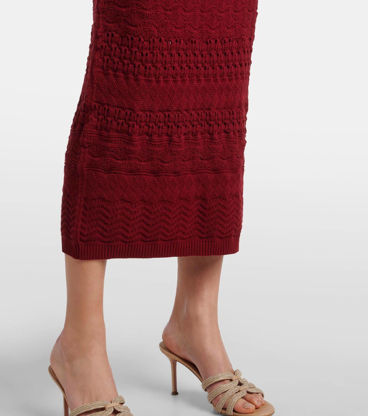 Elie Saab Cut-out knitted midi skirt