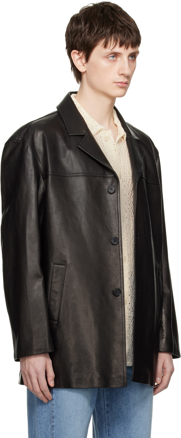 Dunst Black Half Leather Jacket