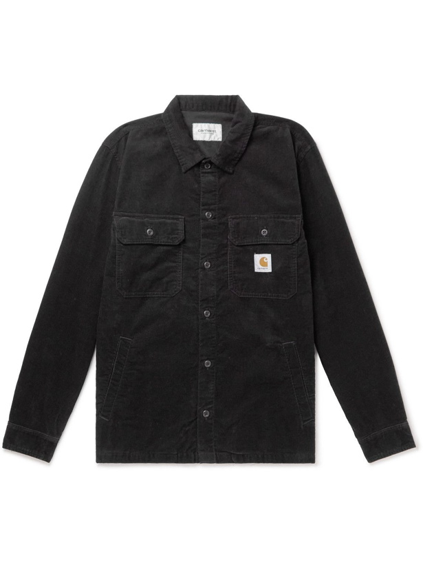 Photo: Carhartt WIP - Dixon Logo-Appliquéd Cotton-Corduroy Shirt Jacket - Black