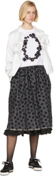 Tricot Comme des Garçons Grey Flower Flock Skirt
