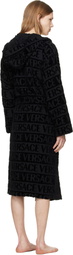 Versace Black 'Versace Allover' Bathrobe