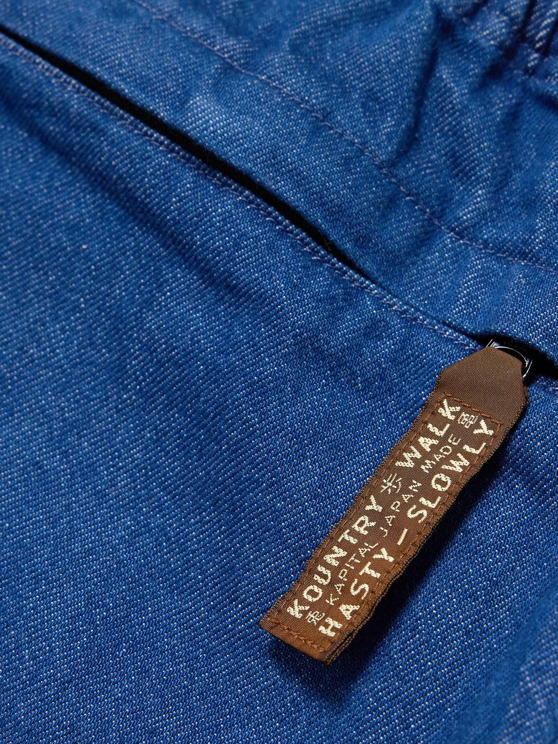 KAPITAL - Easy Wide-Leg Belted Denim Shorts - Blue