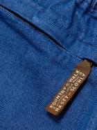 KAPITAL - Easy Wide-Leg Belted Denim Shorts - Blue