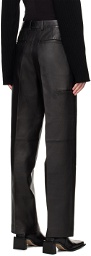 Helmut Lang Black Relaxed-Fit Leather Pants