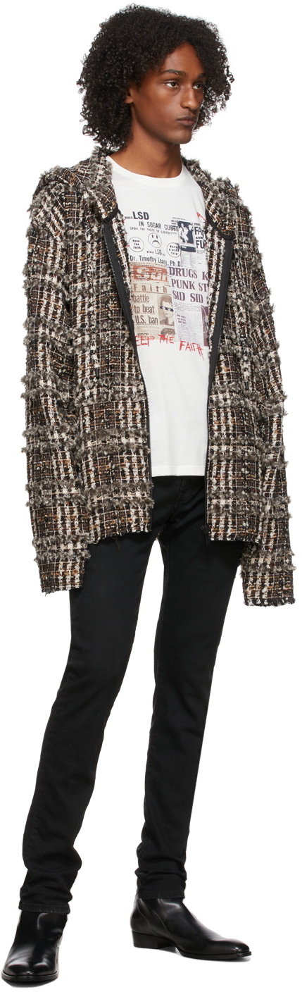 Faith Connexion Brown Tweed Check Zip Hoodie