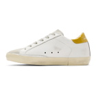 Golden Goose White and Yellow Superstar Sneakers