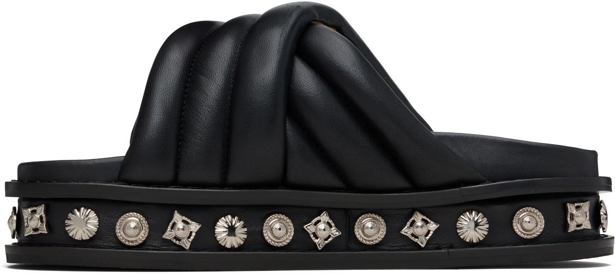 Toga Virilis Black Soft Leather Sandals
