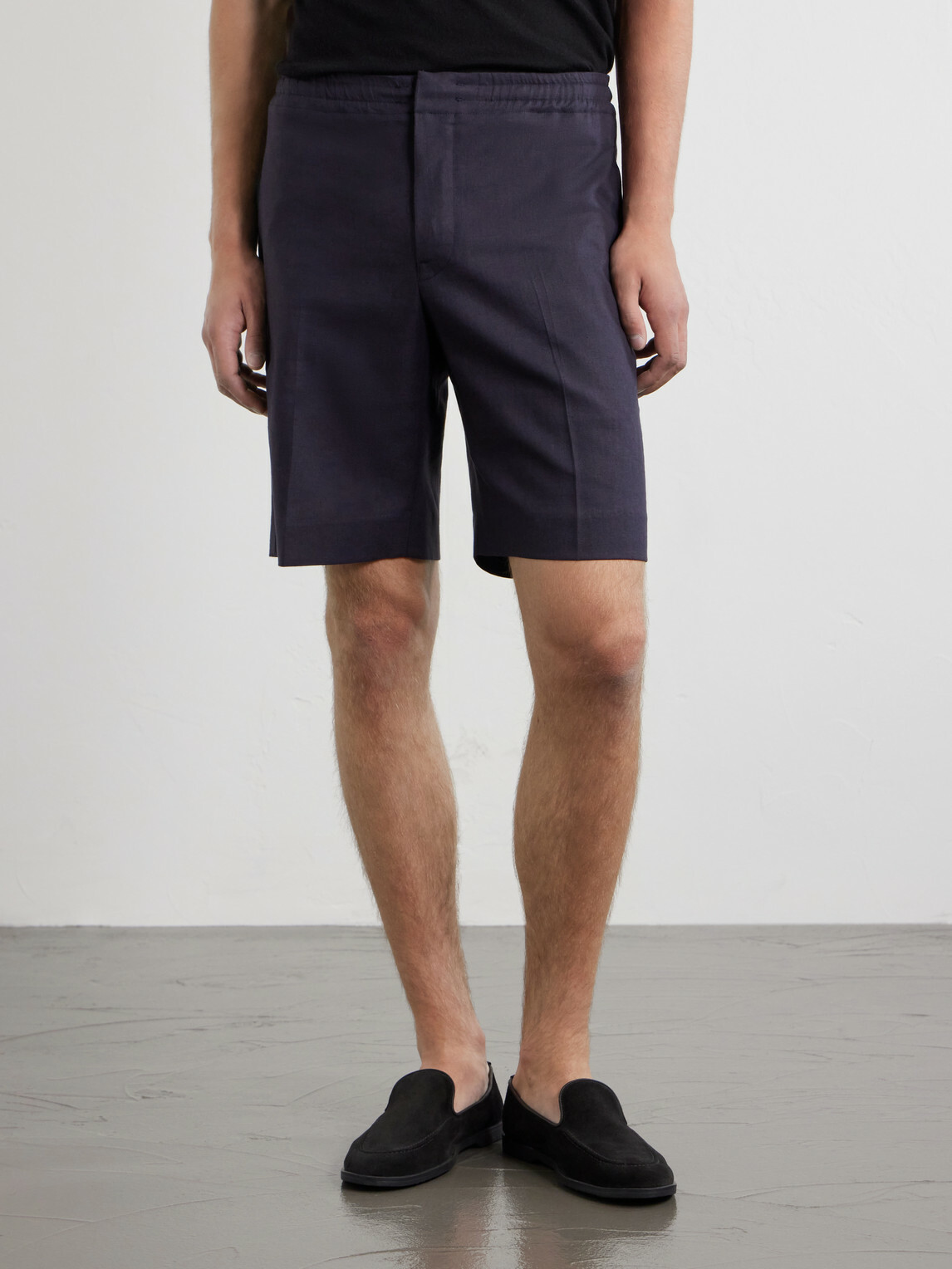Zegna - Oasi Straight-Leg Linen Shorts - Blue