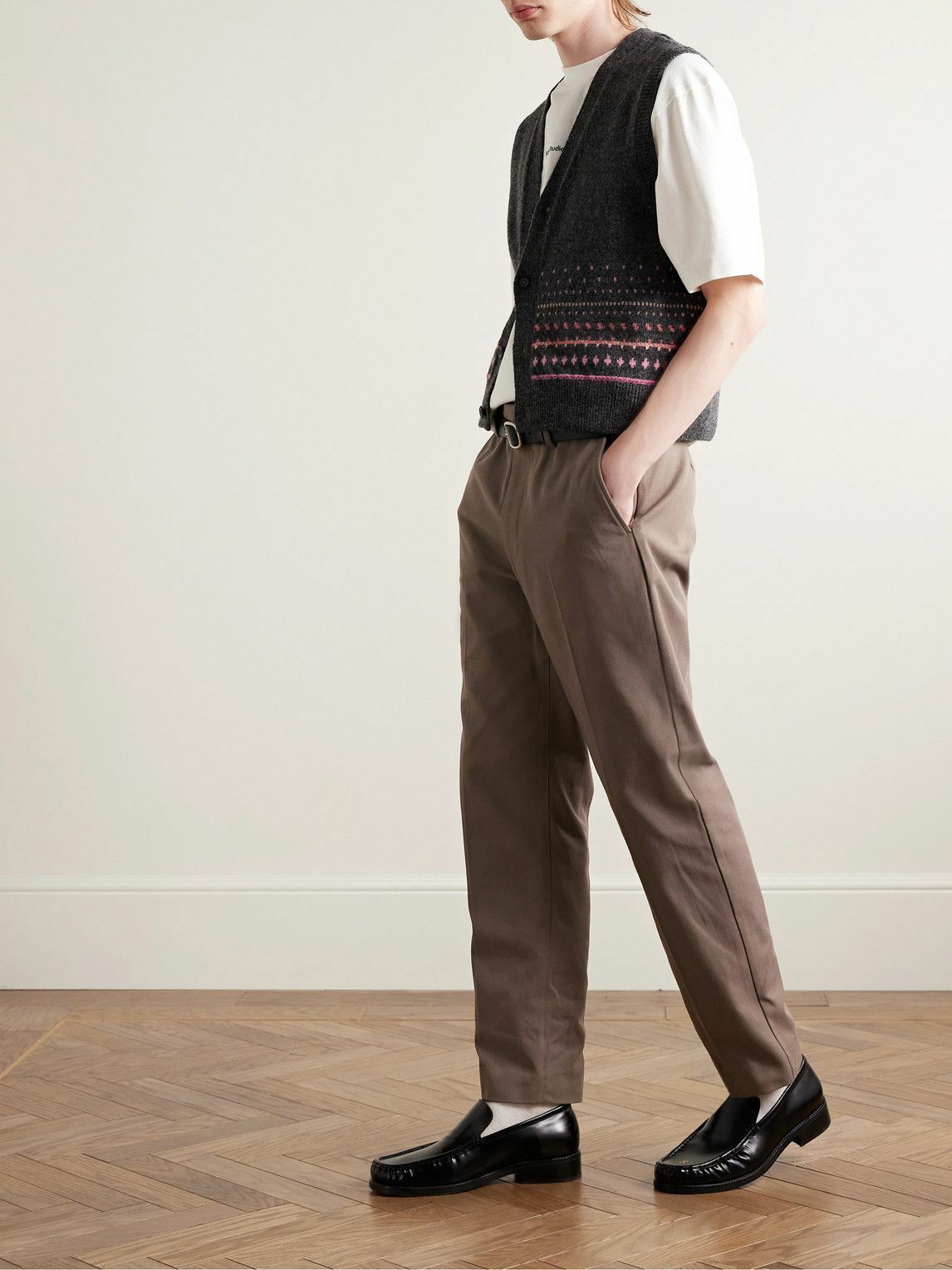 Acne Studios - Ayonne Straight-Leg Cotton-Blend Twill Trousers - Brown