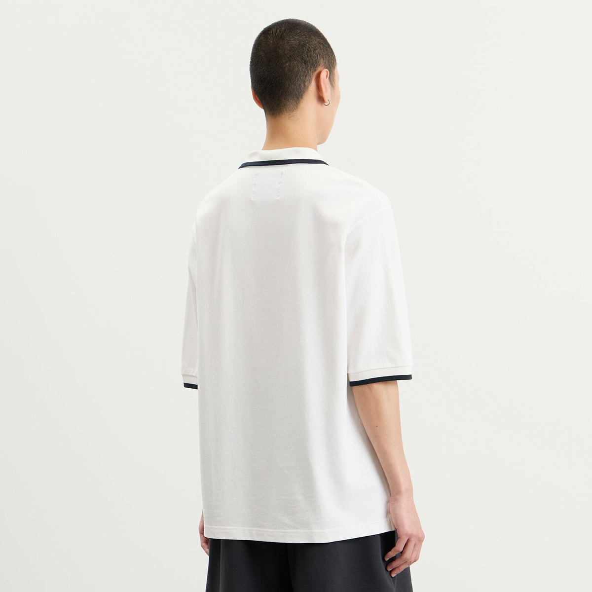 END. Piquet Polo in Off White/Ciner Black