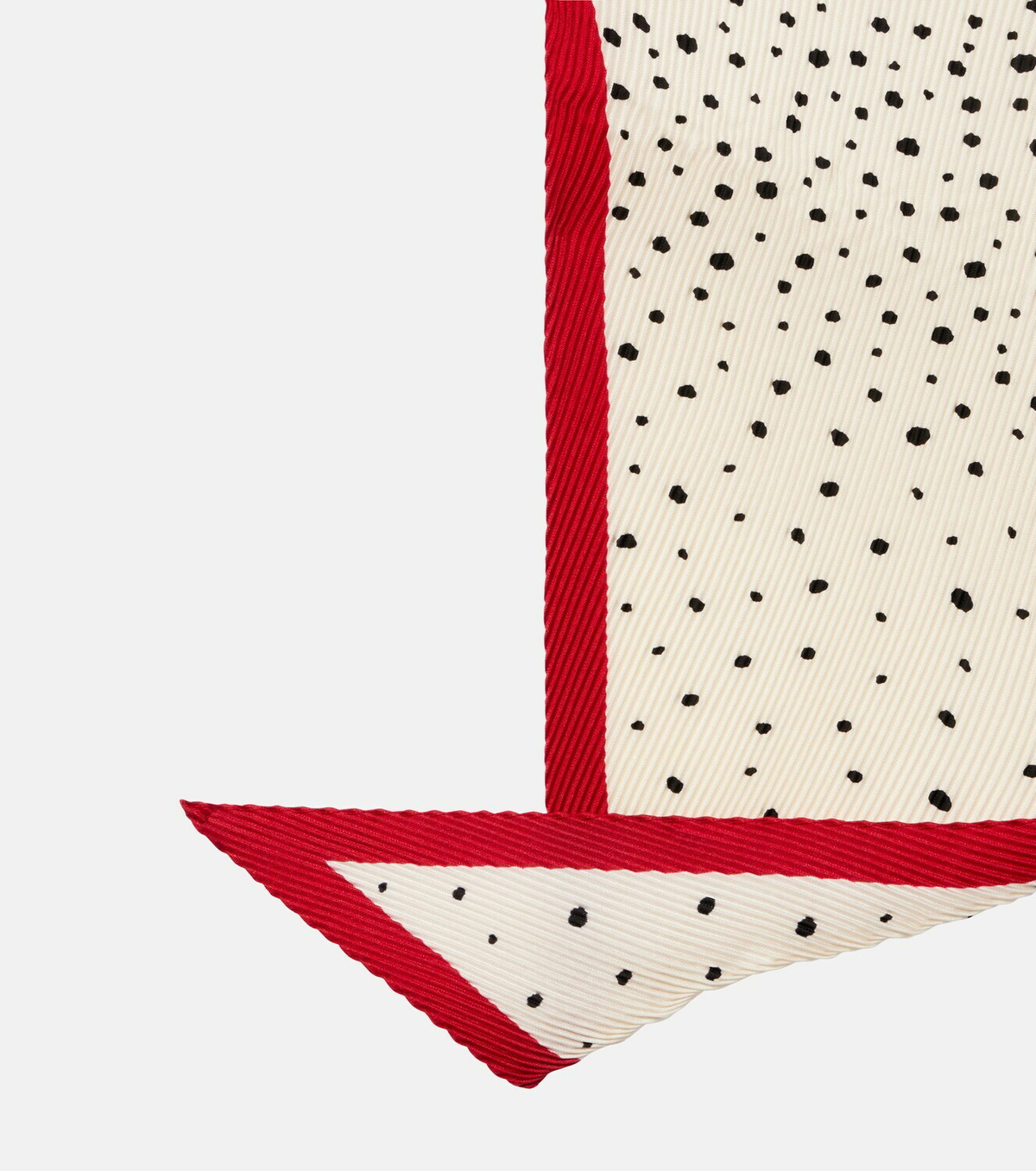 Valentino Pleated polka-dot silk twill scarf