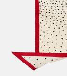 Valentino Pleated polka-dot silk twill scarf